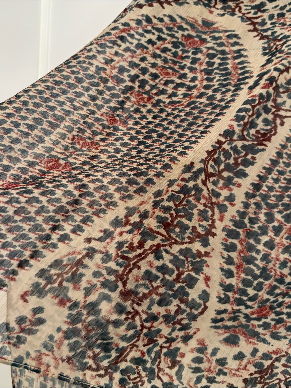 Isabel Marant Cream Silk Top with Blue & Rust Floral Print - Picture 7 of 8